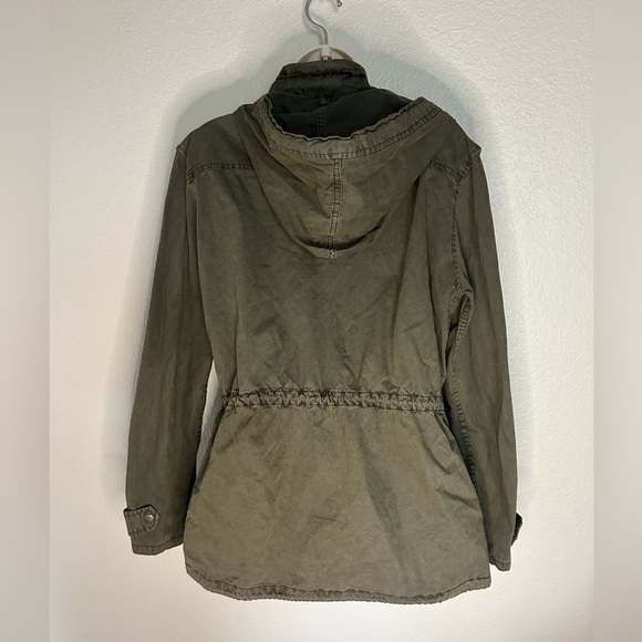 Blanc Noir army green jacket with hood size XL - Picture 2 of 7